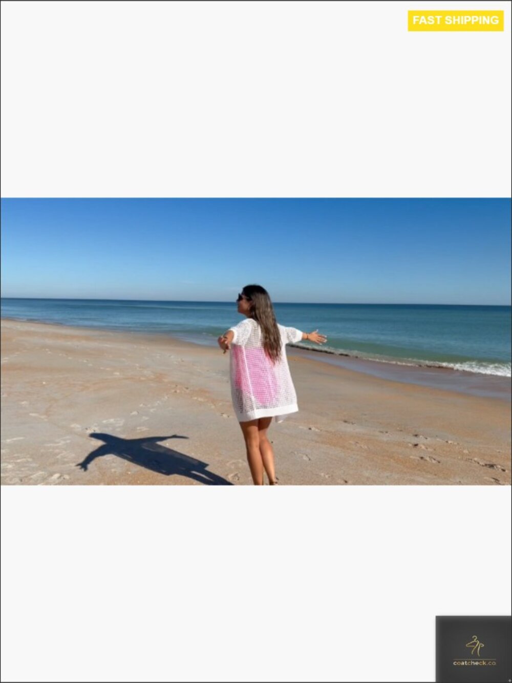 Crochet Lightweight Cardigan Short Sleeve Boho Kimono Oversized Open Front - Picture 7 of 7